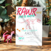 Meisjes Roze T-Rex Dinosaurus Fossil Kids Verjaard Bedankzakje