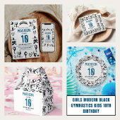Girls Modern Black Gymnastics Kids 10th Birthday Bedankzakje