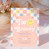 Girly Two Groovy 2e verjaardag Dank je wel Ronde Sticker