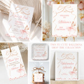 Whimsical Pink Ballerina Two Tu Schattige 2e verja Kaart