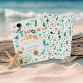 Girls Two the Sea Mermaid Splash Welcome Sign Poster