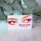 Girly Roze Bruine Waterverf Oog Make-up Artiest Flyer