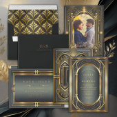 Glam Art Deco Bruiloft ID1033 Pokerkaarten