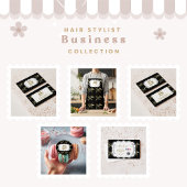 Glam Black Gold Hair Stylist Business Schort