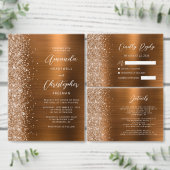 Copper Brushed Metal Script Save the Date Aankondiging (Personaliseer de collectie van deze zelfstandige maker.)