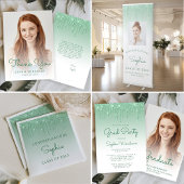 2024 Groene Glitter Drip Graduation Party Waterfles Etiket