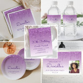 Aangepaste Paarse glitter Drip 30th Birthday Blikjeskoeler