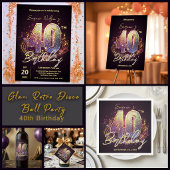 Fonkelende Disco Mozaïek 40e Verjaardagsfeest Briefkaart