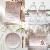 Glam Roze Goud 40e Verjaardagsfeestje Kaart