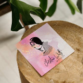 Glamoureuze Blush Roze Waterverf Sparkly Make-up Q Visitekaartje