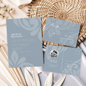 Klassieke Damask Cadet Grey Wedding Acryl Uitnodigingen