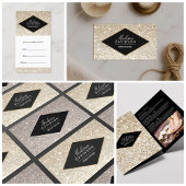 Champagne Gold Glitter en Glamor Reclamekaart