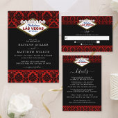 Het Collectie Glitter Damask Las Vegas Wedding Programmakaart