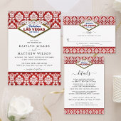 Het Collectie Glitter Damask Las Vegas Wedding Informatiekaartje