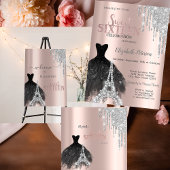 Glitter Drips,Dress,Eiffel Tower Sweet 16 Servet