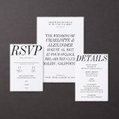 Het diner Unieke Zwart Wit Typografie Bruiloft Menu (Personaliseer de collectie van deze zelfstandige maker.)