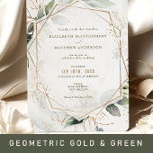 Menu Weddenschap groen & Gold Geometric Kaart