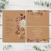 Gold Herfst Terracotta Botanical Wedding Reception Informatiekaartje (Personaliseer de collectie van deze zelfstandige maker.)