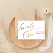 Minimalistisch Script wit en goud 21e verjaardag Cadeaupapier