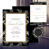 Uitnodiging tot Gold en Black Wedding Ronde Sticker