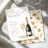 Elegante gouden parels en Prosecco Vrijgezellenfee Kaart