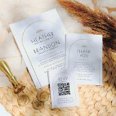 Minimalistische Gouden Boog Foto QR Code Huwelijk  Informatiekaartje