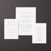 Eenvoudig Goud Vet Modern Wedding Menu (Personaliseer de collectie van deze zelfstandige maker.)