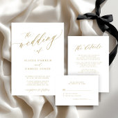 QR-code foto moderne elegante gouden bruiloft Kaart