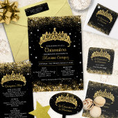 Gouden Confetti Quinceanera Tiara Spandoek