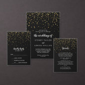 Gold Confetti | Navy Wedding All in One Invitation All In One Uitnodiging (Personaliseer de collectie van deze zelfstandige maker.)