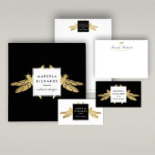 Elegant Type Gold Dragonfly-Logo op wit Spandoek