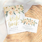 Bloemen en Greenery Gold Bridal Brunch Shower Uitnodiging Briefkaart