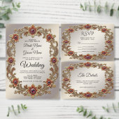 Gouden Bloemen Met Rode Stenen Favoriete Doos Bedankdoosjes (Personaliseer de collectie van deze zelfstandige maker.)