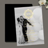  Bloemen Monogram Huwelijk Elegant Goud Menu