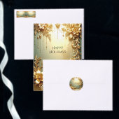 Gouden Bloemornamenten Vakantiefeest Kaart (Personaliseer de collectie van deze zelfstandige maker.)