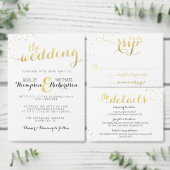 Gouden folie Glamour bruiloft uitnodiging RSVP-kaa (Personaliseer de collectie van deze zelfstandige maker.)