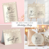 Elegant Goud Glitter Virtual 50e Verjaardagsfeest Kaart