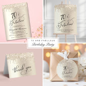 Elegant 70 en fantastisch 70ste verjaardagsfeest folie uitnodiging