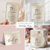 75e verjaardag Gouden Glitter Wijn Etiket