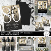 Gouden Glitter 80ste Verjaardagsfeestje Spandoek