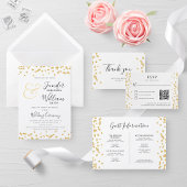 Budget Gold Glitter Confetti Bruiloft Uitnodigen