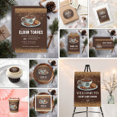 Gold Glitters Hot Chocolate Winter Baby shower Kaart