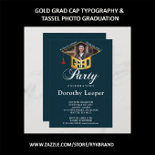 Goud Afstuderen typografie Etiket