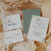 Gold Green Foliage Weddenschap Gereserveerd