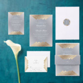 Geometric Grey Gold Gatsby Wedding Uitnodigingen Wikkel (Personaliseer de collectie van deze zelfstandige maker.)