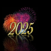 Goud Gelukkig Nieuwjaar 2025 Vuurwerk Bedankdoosjes