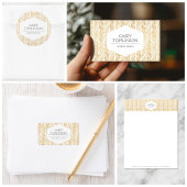 GOUDEN HERRINGBONE / CHEVRON KUNSTWERK VISITEKAARTJE