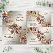 Elegante gouden juweel bloemen servetten (Personaliseer de collectie van deze zelfstandige maker.)