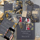 Budget Save the Date Gold Leaf Impasto Noir Flyer