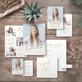 Goud Eenvoudig Modern Script Afstuderen Retouradre Etiket